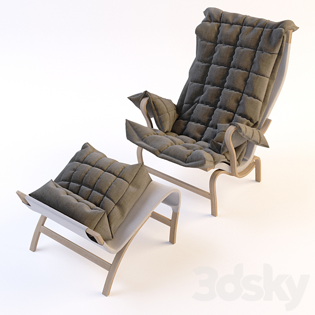 Chair Bruno Mathsson Pernilla Dux 3DS Max Model - thumbnail 2