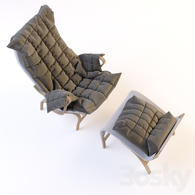 Chair Bruno Mathsson Pernilla Dux 3DS Max Model - thumbnail 3