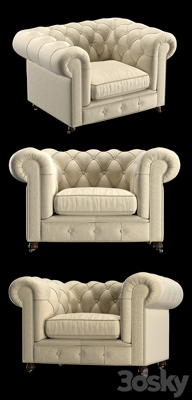 Chair Chesterfield 56870202_BLSA 3ds Max - thumbnail 2