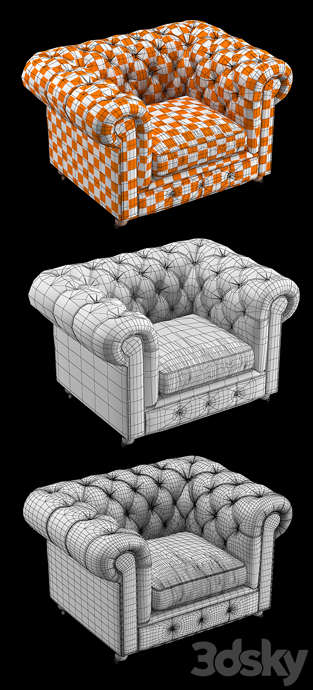 Chair Chesterfield 56870202_BLSA 3ds Max - thumbnail 3