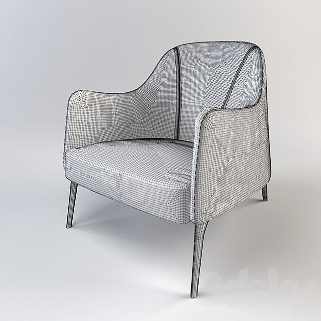 Chair Jackie bergere.Armchair 3DS Max Model - thumbnail 2