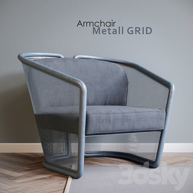 Chair Metall GRID 3ds Max - thumbnail 1