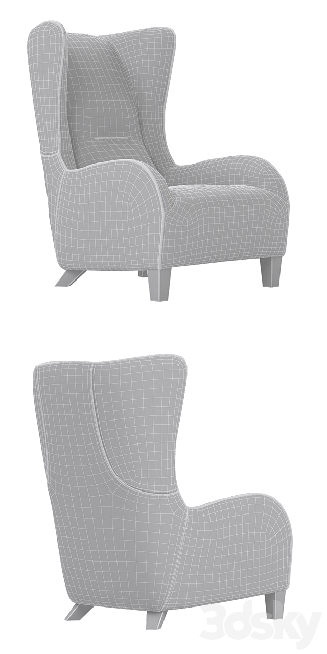 Chair Natuzzi Marlene Armchair 3ds Max - thumbnail 3