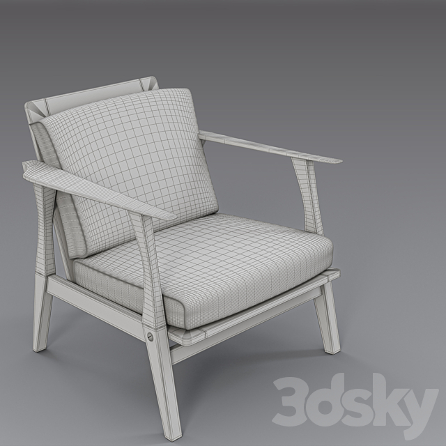 Chair of the author’s project Marianne Evens. 3DS Max Model - thumbnail 2