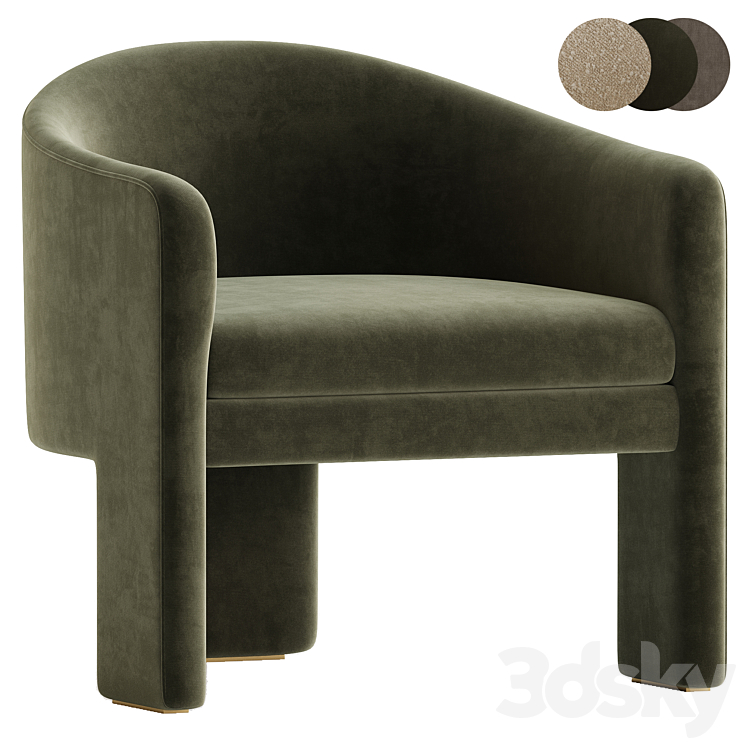 CHAIR PEBBLES by eichholtz 3DS Max Model - thumbnail 2