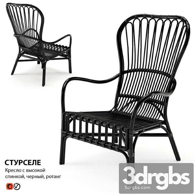 Chair rattan ikea stursele 3dsmax Download - thumbnail 1