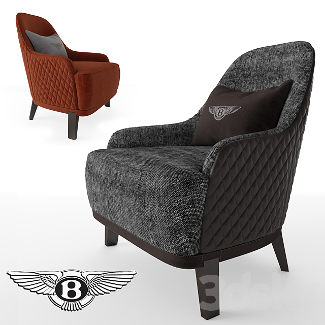 Chair Roseberry Armchair Bentley Home 3DS Max Model - thumbnail 2