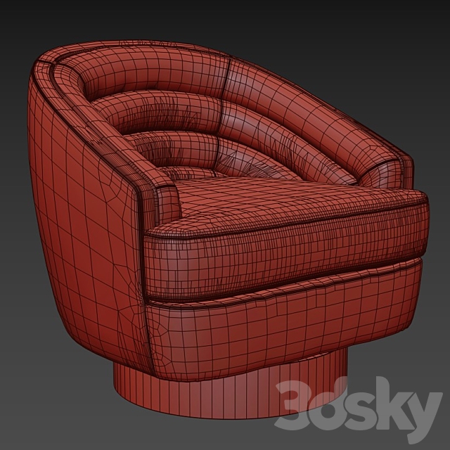 Chair SAFAVIEH Arvilla Swivel Club Chair 3DSMax File - thumbnail 3