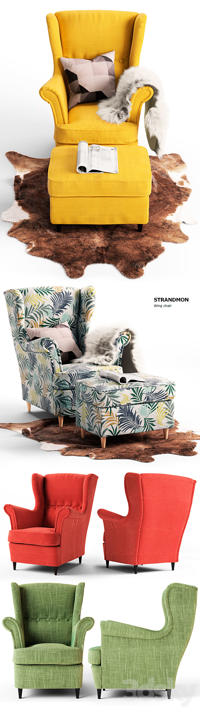 chair Strandmon Ikea _ chair STRANDMON Ikea 3DSMax File - thumbnail 2