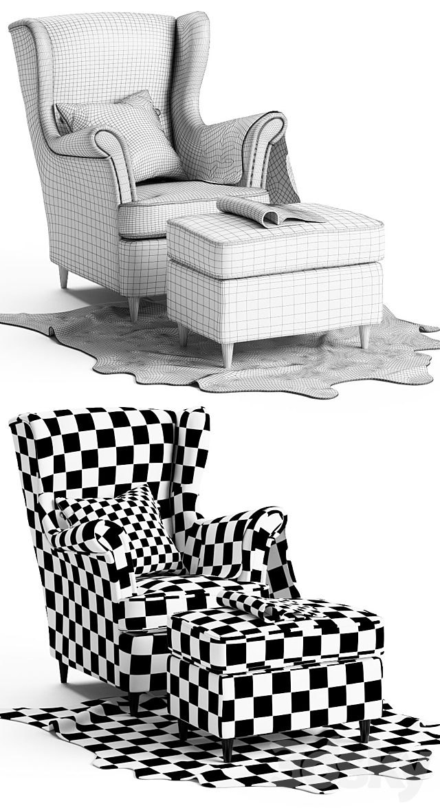 chair Strandmon Ikea _ chair STRANDMON Ikea 3DSMax File - thumbnail 3