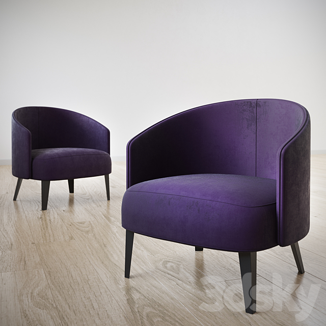 Chair velvet 3ds Max - thumbnail 2