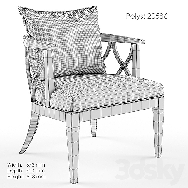 Chair Verona 3DS Max Model - thumbnail 3