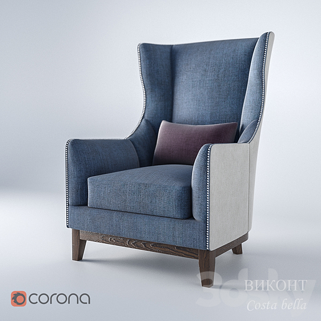 chair Viscount Costa bella 3DSMax File - thumbnail 1