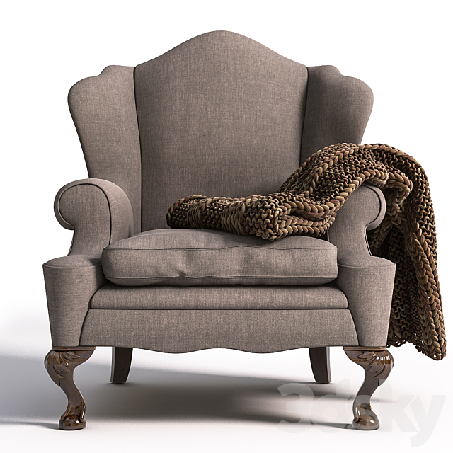 Chair with a plaid 3DSMax File - thumbnail 2