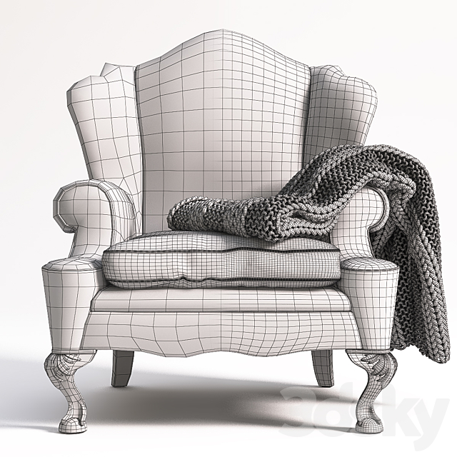 Chair with a plaid 3DSMax File - thumbnail 3