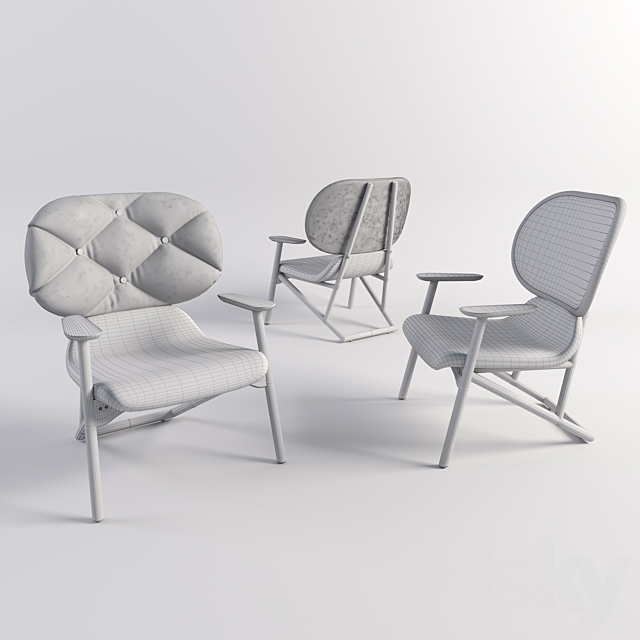 Chairs Klara by Moroso 3DS Max Model - thumbnail 2