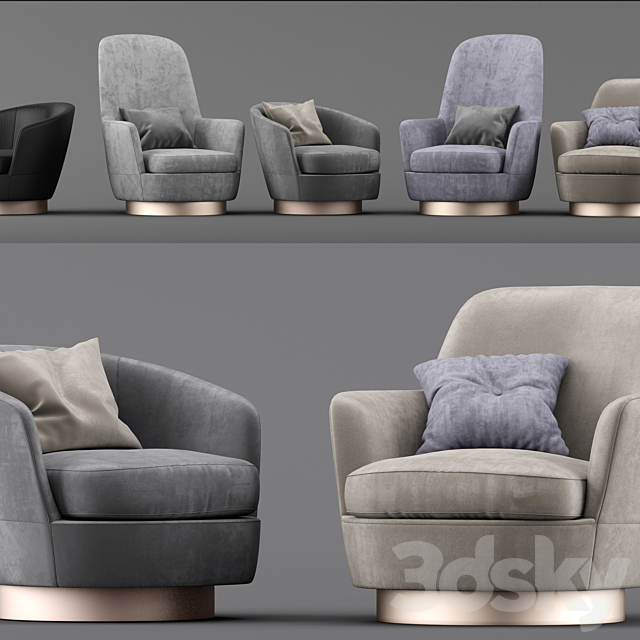 Chairs Minotti jacques 3DSMax File - thumbnail 1