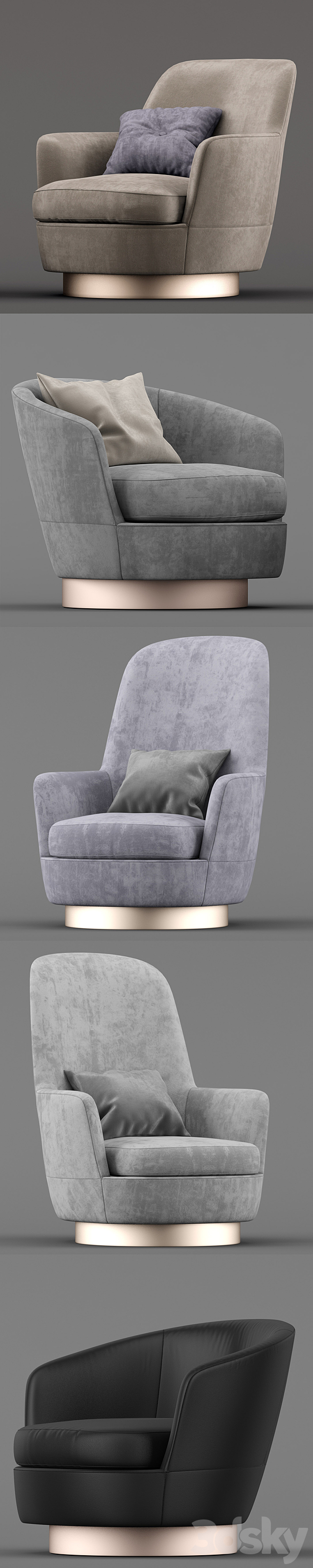 Chairs Minotti jacques 3DSMax File - thumbnail 2