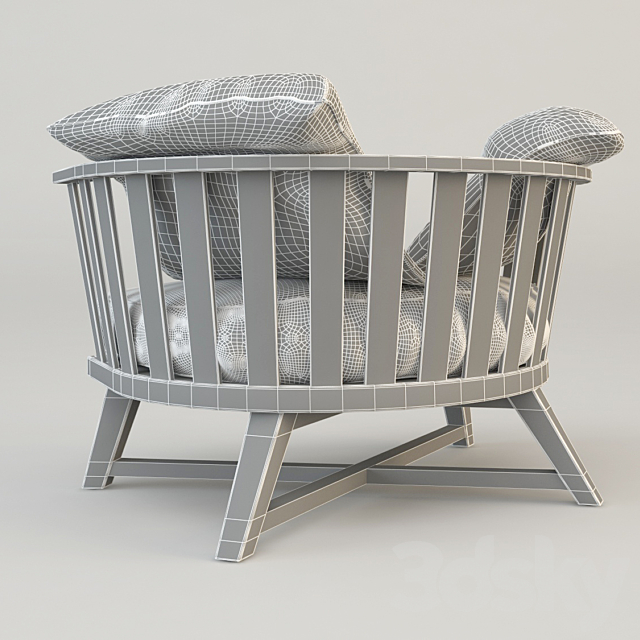 chairWood 3DS Max Model - thumbnail 2