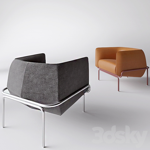 Chandigarh Armchair by Moroso 3DS Max Model - thumbnail 2