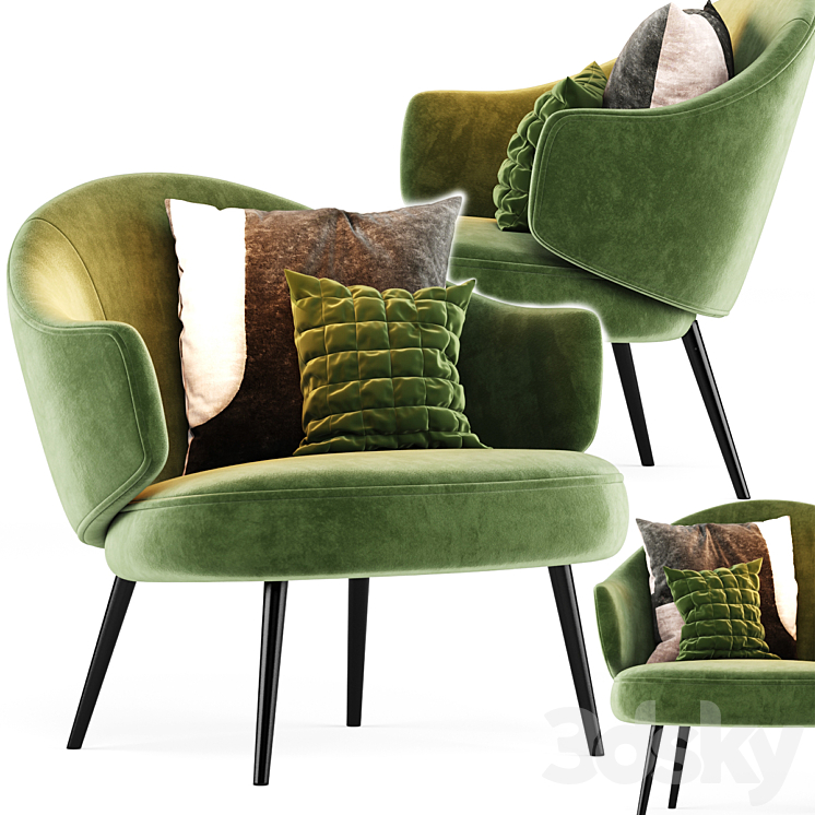 Charlotte Armchair 3DS Max - thumbnail 1