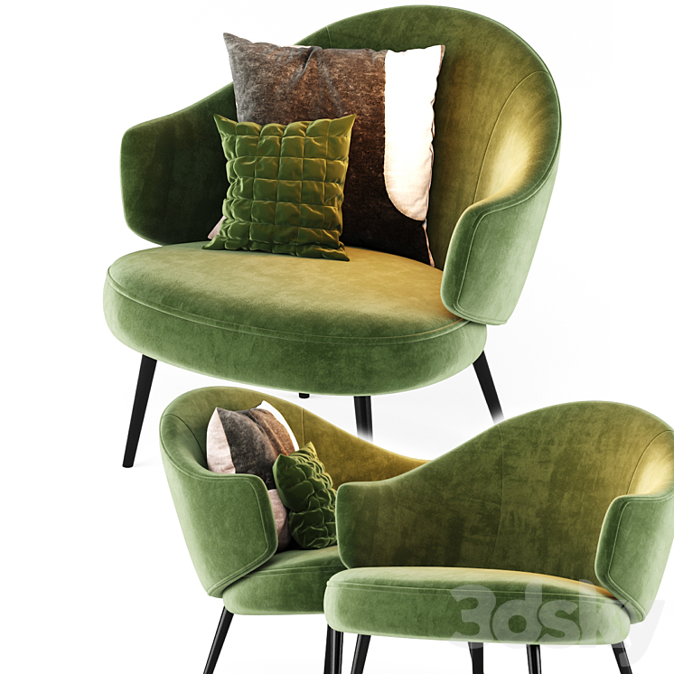 Charlotte Armchair 3DS Max - thumbnail 2