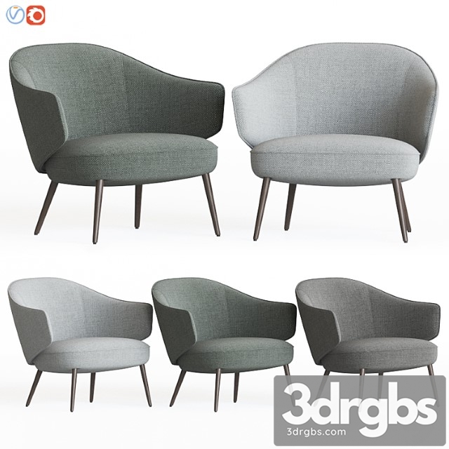 Charlotte chair armchairs boconcept 3dsmax Download - thumbnail 1