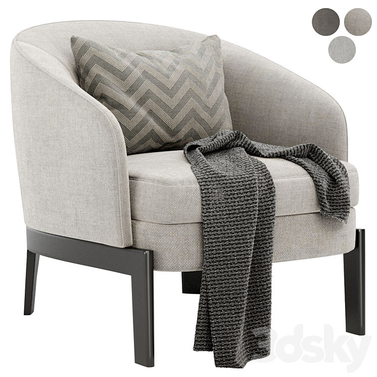 CHELSEA Fabric armchair by Molteni 3DS Max Model - thumbnail 3