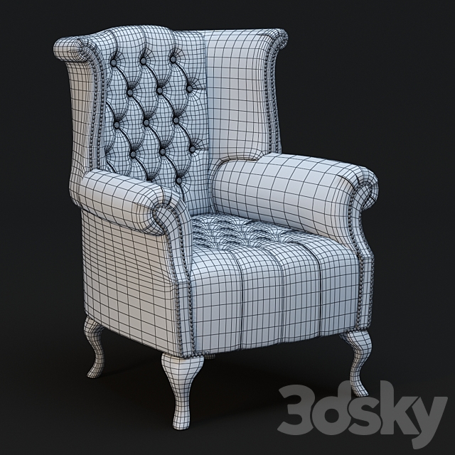 Chesterfield Queen Anne 3ds Max - thumbnail 3