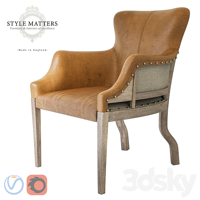 CHESTERTON CANVAS ARMCHAIR 3ds Max - thumbnail 1