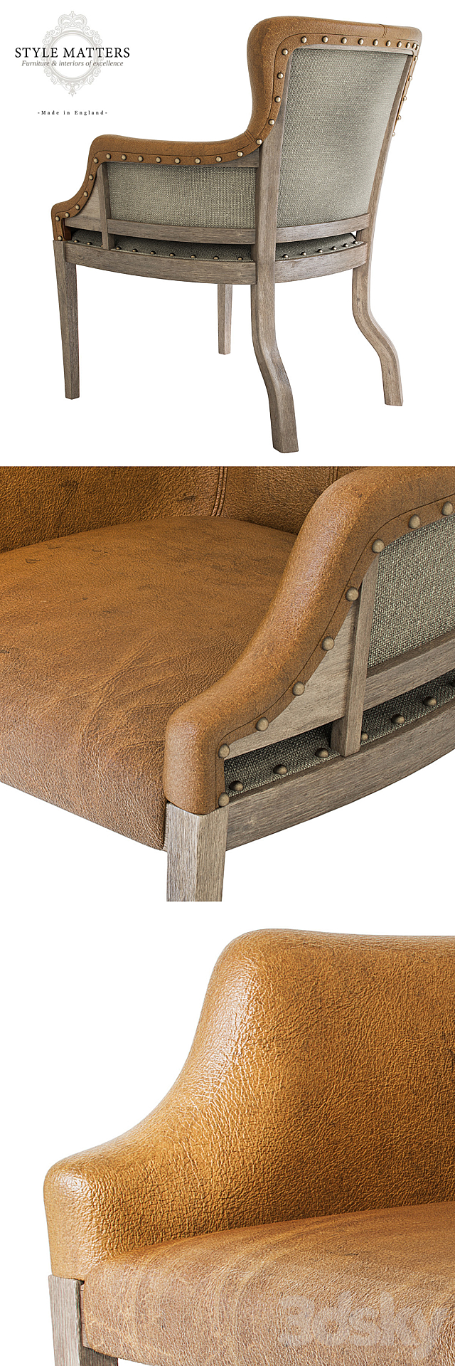 CHESTERTON CANVAS ARMCHAIR 3ds Max - thumbnail 2