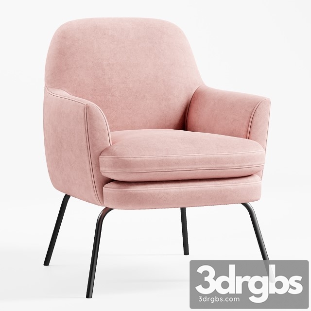 Chloe Velvet Arm Chair 3dsmax Download - thumbnail 1