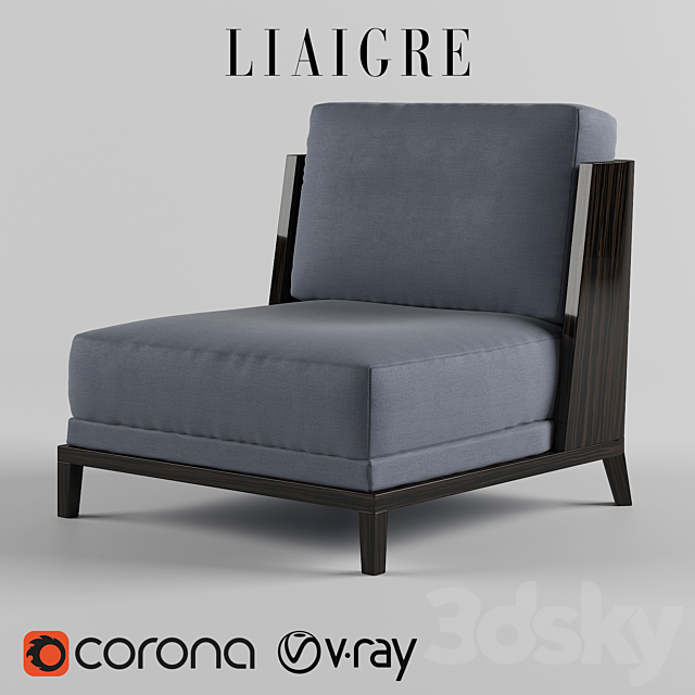 Christian Liaigre Aspre Armchair 3DSMax File - thumbnail 1