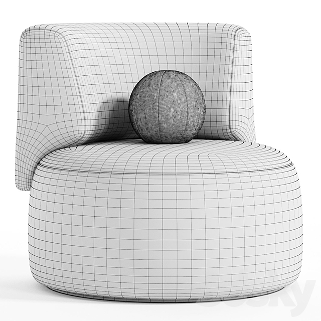 Christophe Delcourt Armchair 3DS Max Model - thumbnail 5