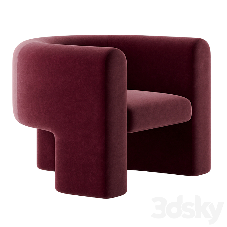 Chunky Martinique Occasional Chair by Modshop 3DS Max - thumbnail 2