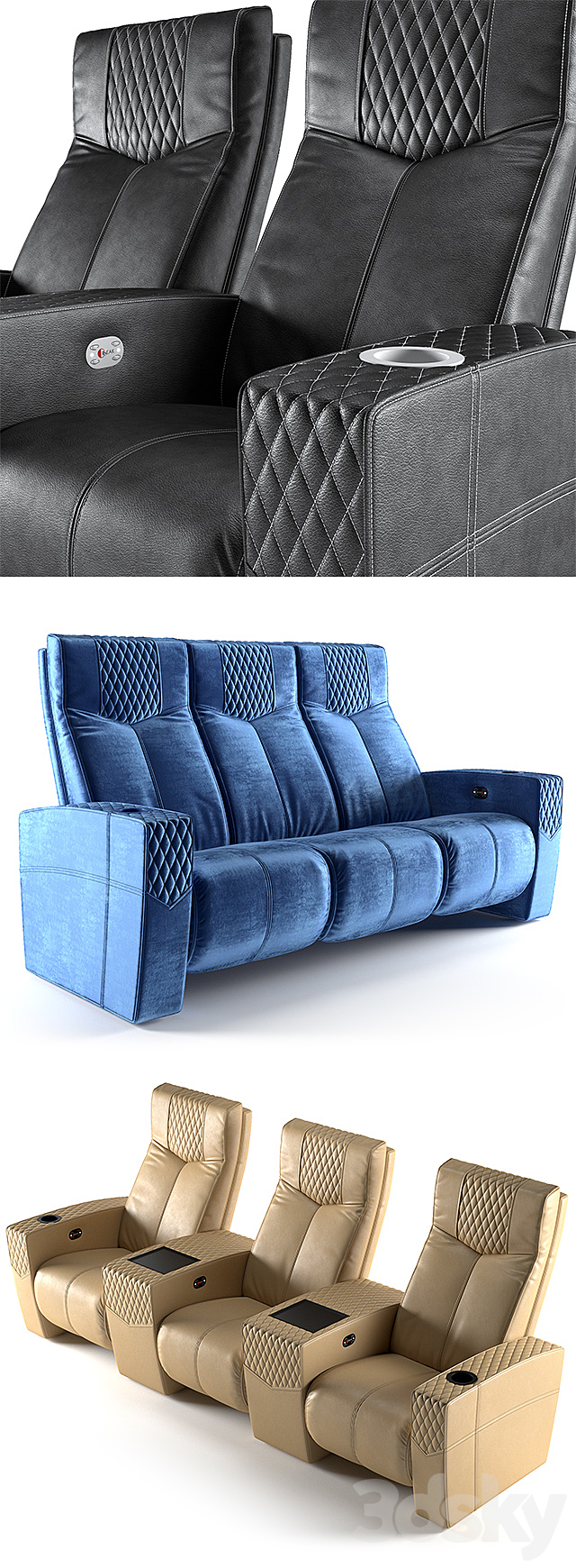 Cineak ferrier seating 3DS Max Model - thumbnail 2