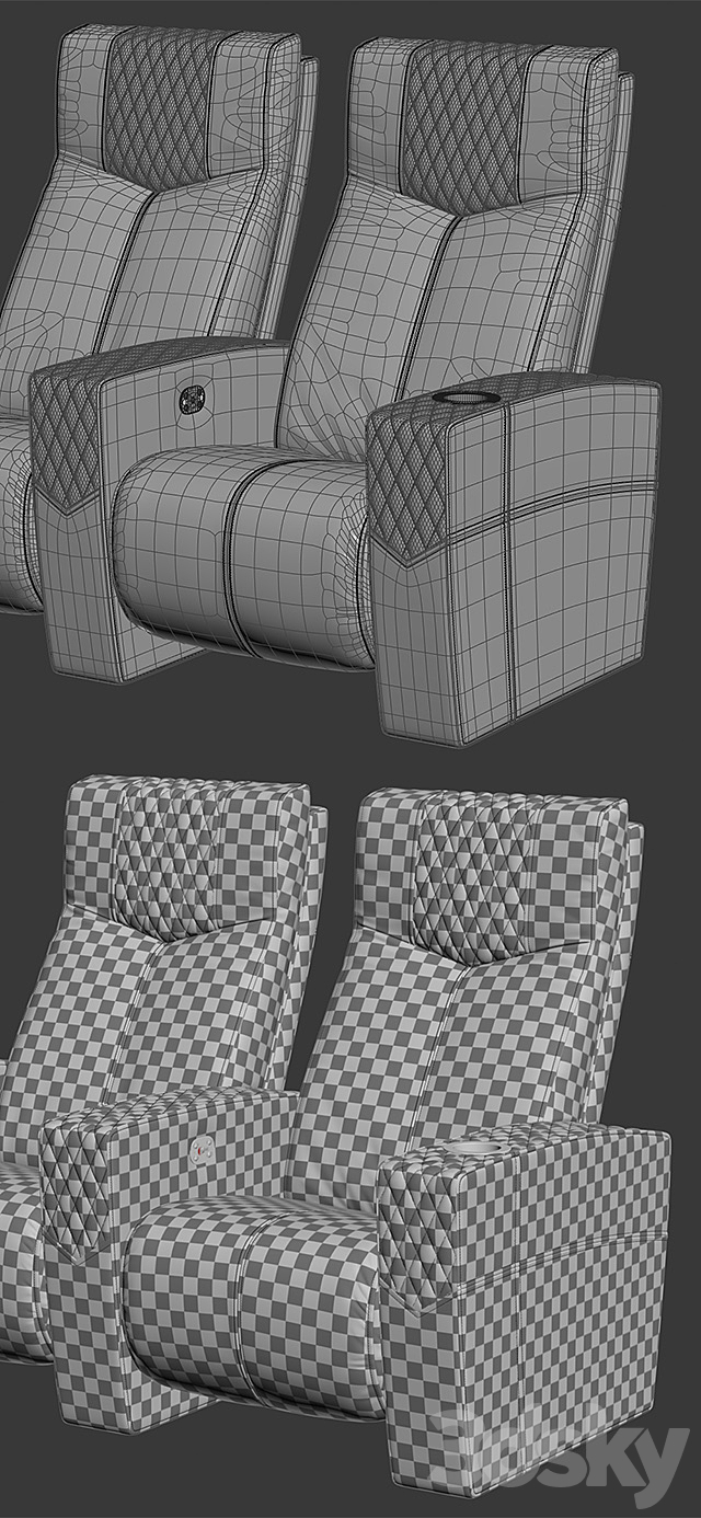 Cineak ferrier seating 3DS Max Model - thumbnail 3