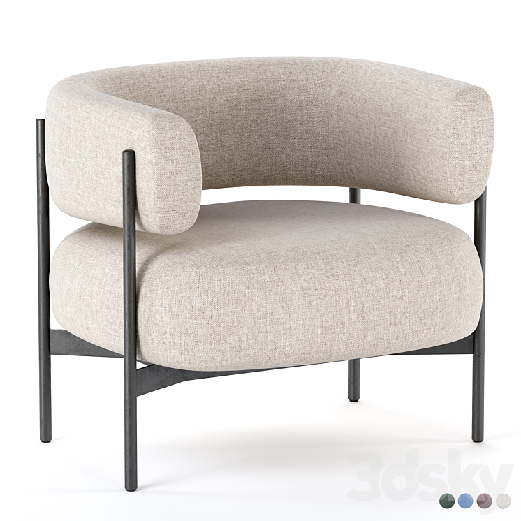 CINI Armchair By HC28 Cosmo 3DS Max Model - thumbnail 3