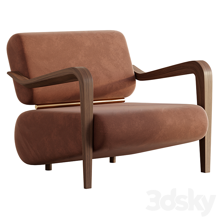 Clark Armchair – Mezzo Collection 3DS Max Model - thumbnail 2