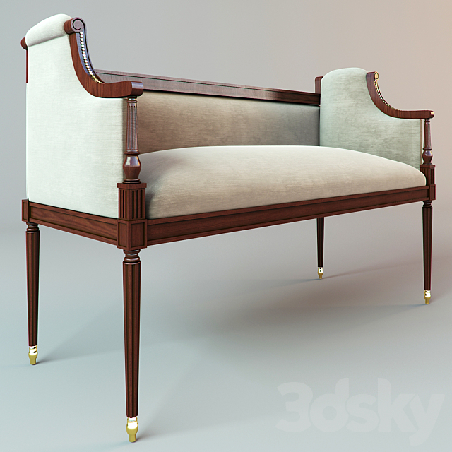 Classic armchair and stool 3DSMax File - thumbnail 2