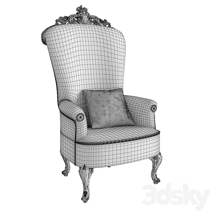 Classic chair Alberto & Mario Ghezzani Sophia 3DS Max Model - thumbnail 2