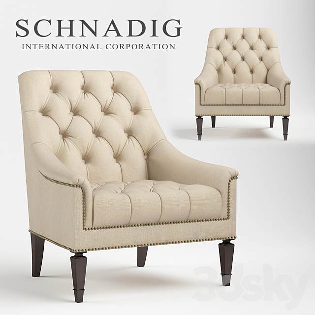 Classic Elegance Tufted Chair 9090-204-G 3DSMax File - thumbnail 1