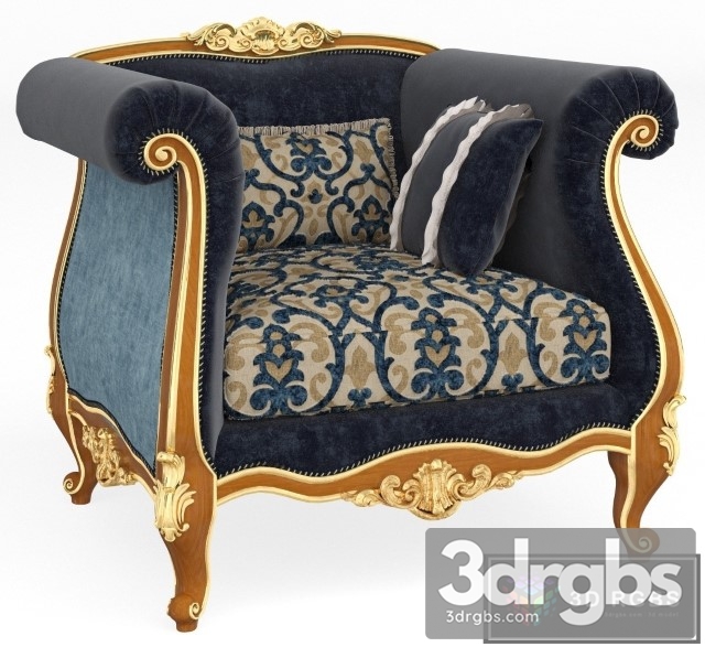 Classic Luxury Armchair 13 3dsmax Download - thumbnail 1