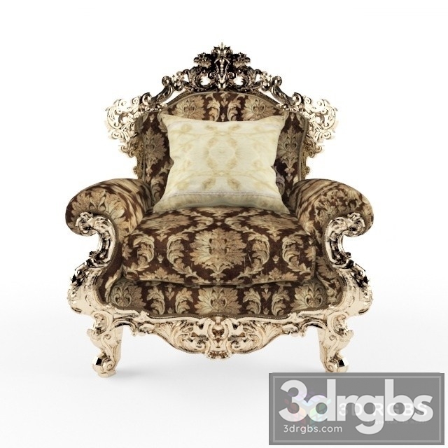 Classic Luxury Armchair 3dsmax Download - thumbnail 1