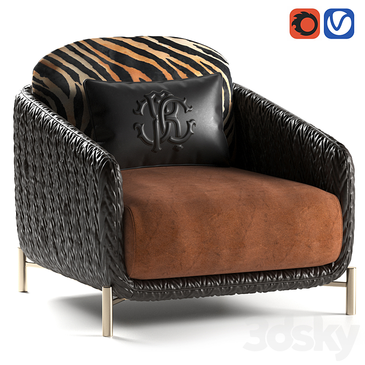 Clifton armchair by Roberto Cavalli 3DS Max Model - thumbnail 1