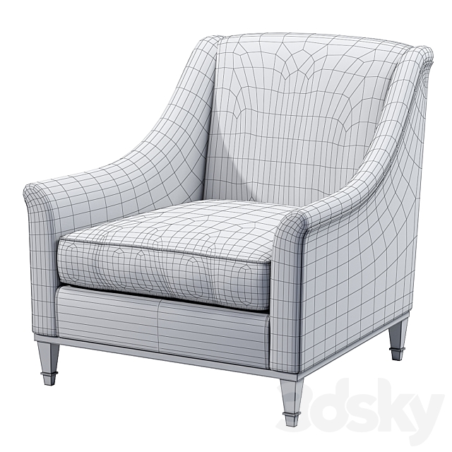 Club Armchair 3ds Max - thumbnail 3