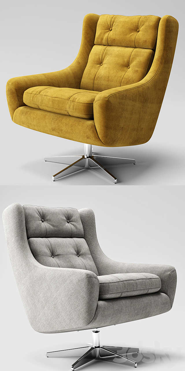 Club Chair 3ds Max - thumbnail 2