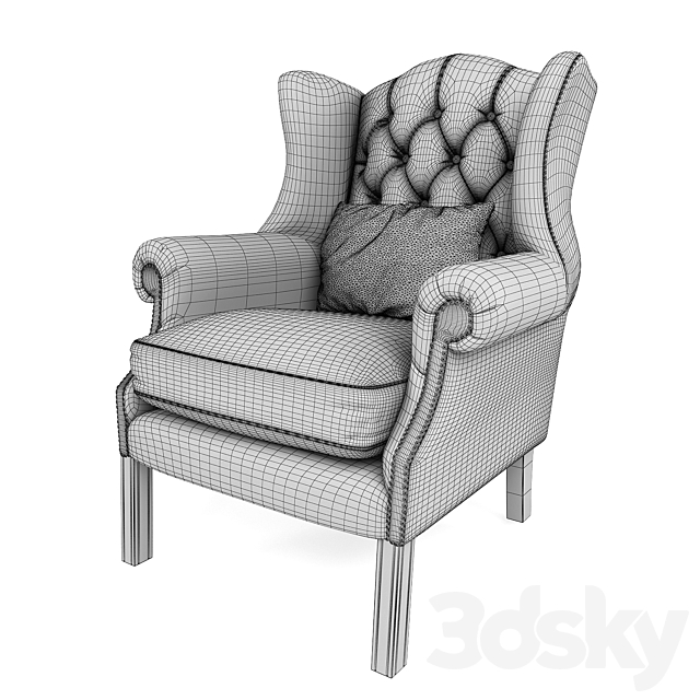 Club Chair Bradley 3ds Max - thumbnail 2