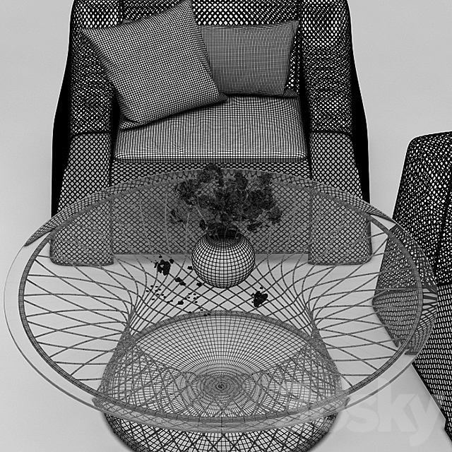 Coalesse Ivy Chair & Emu Table 3ds Max - thumbnail 3