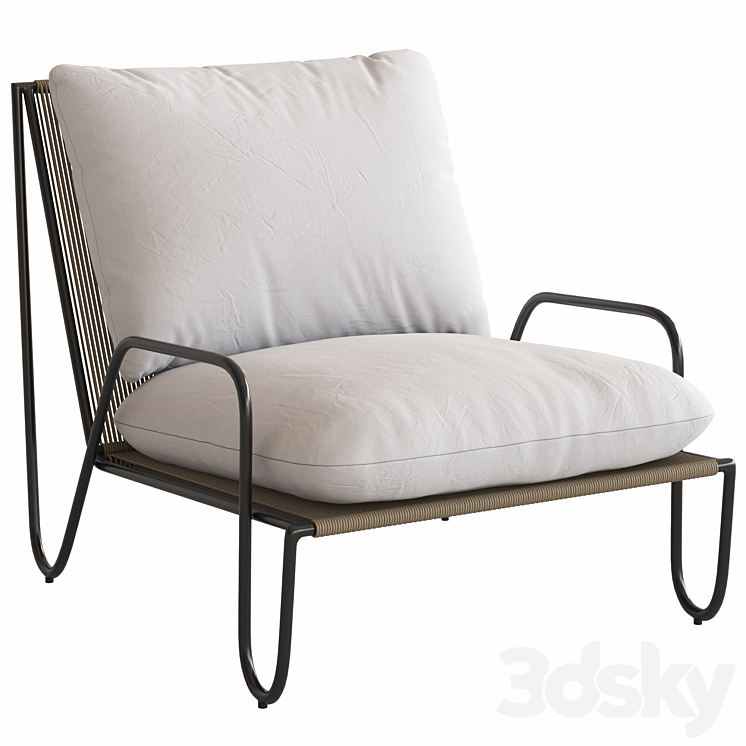 Coco Republic Shore Outdoor Lounge Chair 3DS Max Model - thumbnail 1